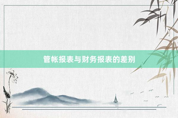管帐报表与财务报表的差别